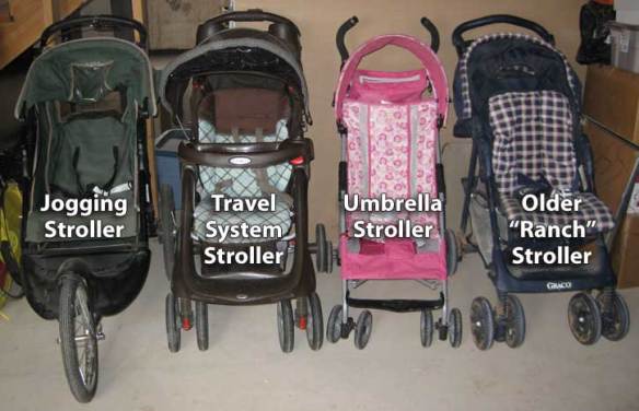 Here are the four strollers I have for Busy Toddler.