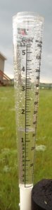 The rain gauge recorded 1.25" of rain in about an hour on Monday, June 15, 2009.